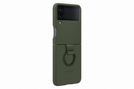 Samsung Z Flip4 Silicon Case With Ring, , hi-res